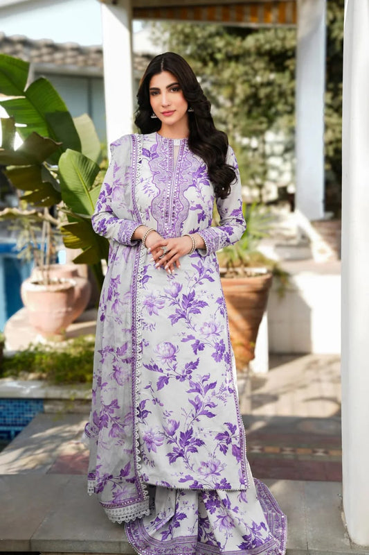 Original Aneela's Collection Luxury Silk Embroidered 3 Piece Unstitched Suit P-101