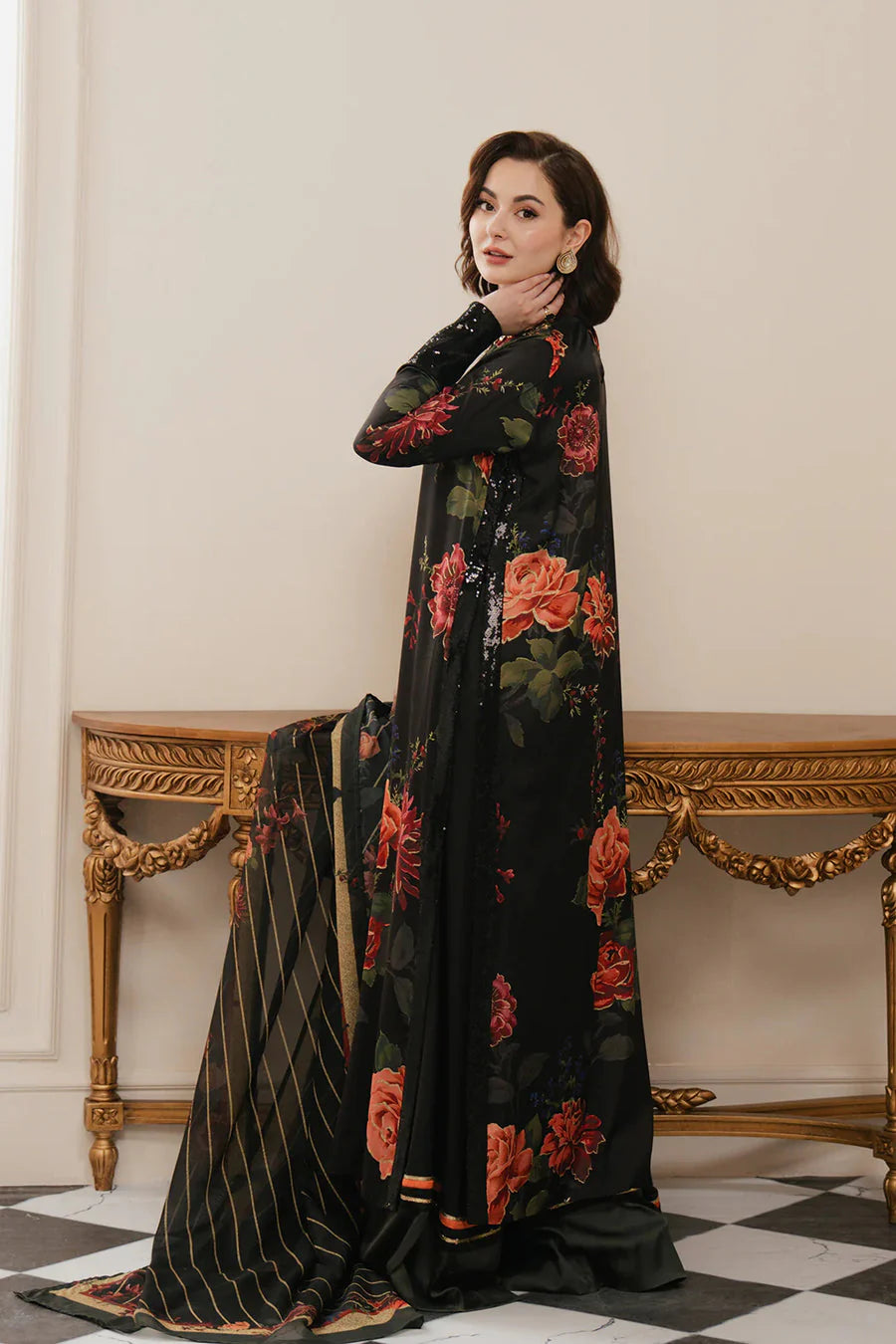 SILK 3PIEC PRINTED SUIT